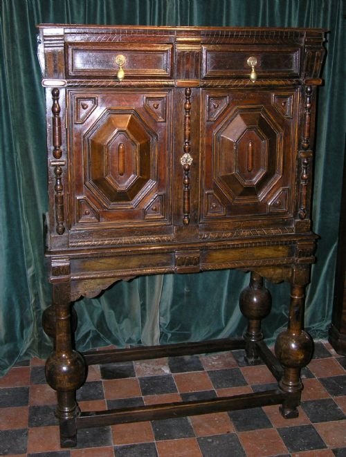 Late 17th Cent Oak Cabinet on Stand
